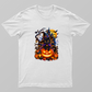 Midnight Cat Manor – Spooky Halloween House Unisex T-shirt by @3designsanddataservices