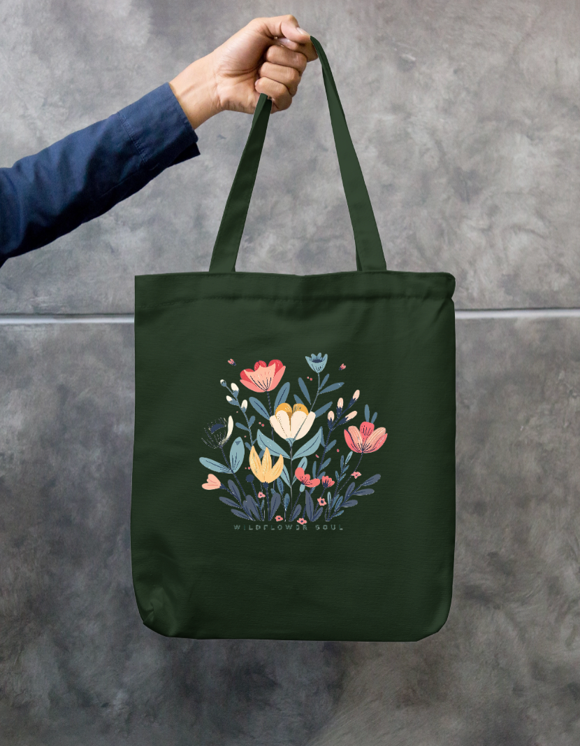 Wildflower Soul Cute Boho Floral Botanical Aesthetic Zipper Tote Bag Zipper Tote Bag by SeJaa_Studio