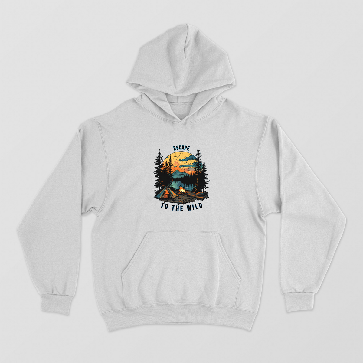 Escape to the Wild Adventure Camping and Nature Sunset Hoodie Unisex Hoodie by SeJaa_Studio