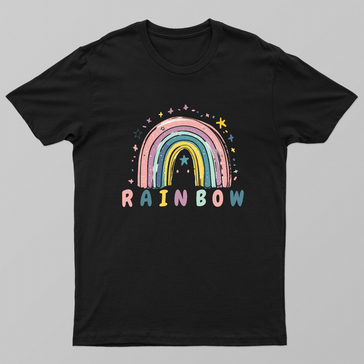 Pastel Rainbow and Stars Whimsical Cute Kids and Toddler T-Shirt Unisex T-shirt by SeJaa_Studio