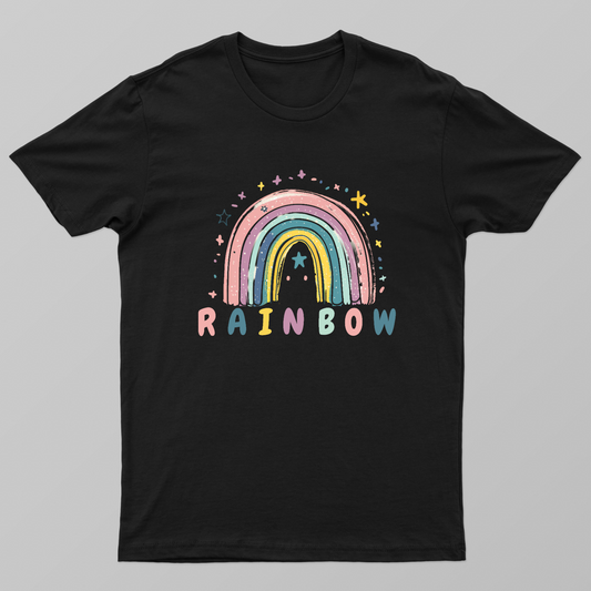 Pastel Rainbow and Stars Whimsical Cute Kids and Toddler T-Shirt Unisex T-shirt by SeJaa_Studio