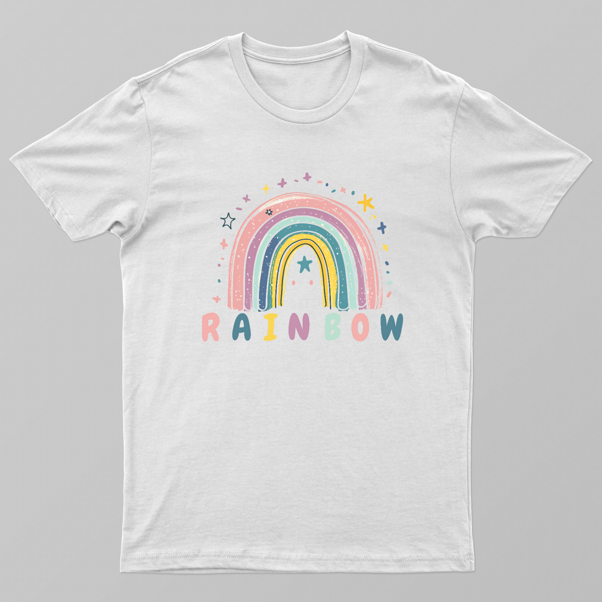 Pastel Rainbow and Stars Whimsical Cute Kids and Toddler T-Shirt Unisex T-shirt by SeJaa_Studio