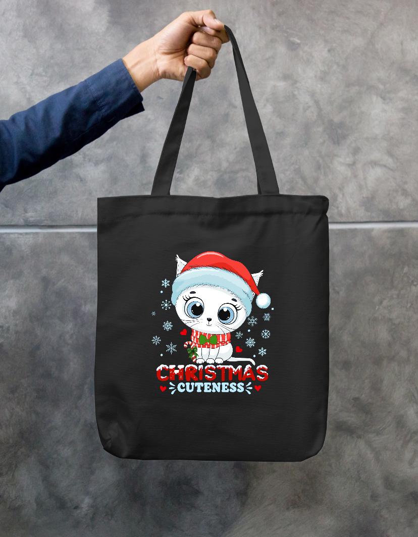 Cute Christmas Kitten – Christmas Cuteness Zipper Tote Bag by GV Creations