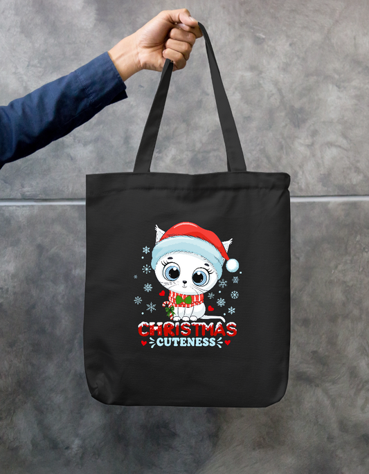 Cute Christmas Kitten – Christmas Cuteness Zipper Tote Bag by GV Creations