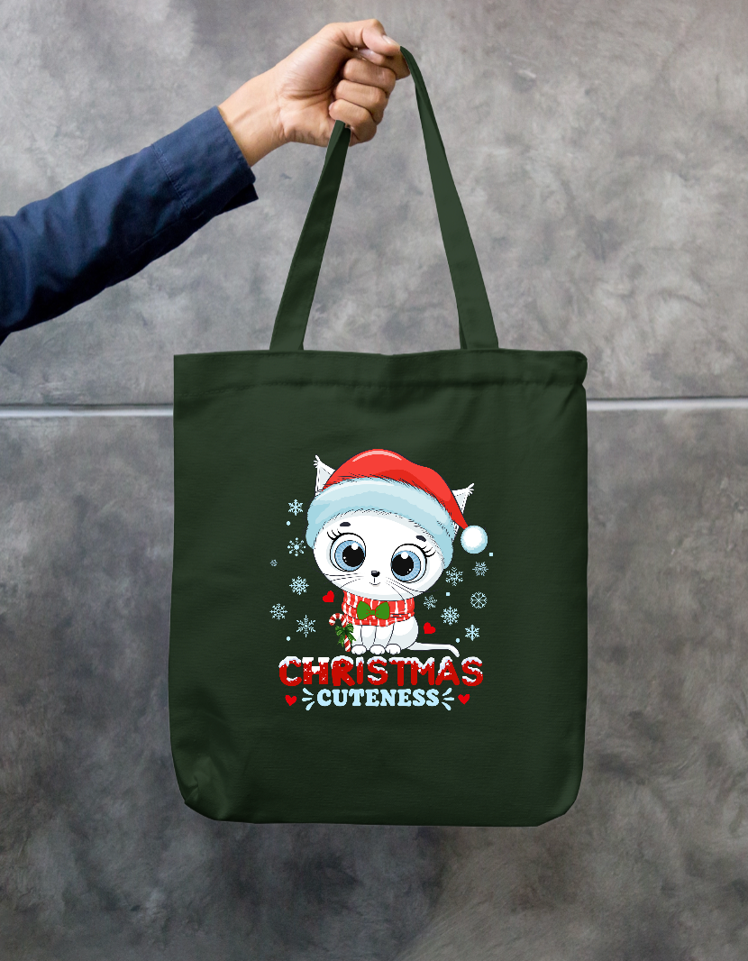 Cute Christmas Kitten – Christmas Cuteness Zipper Tote Bag by GV Creations