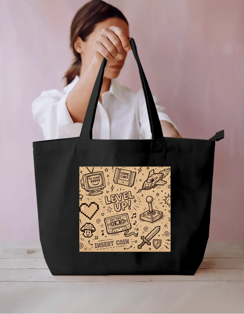 Level Up Tote Bag Everyday Large Tote Bag by @rd_digital_store