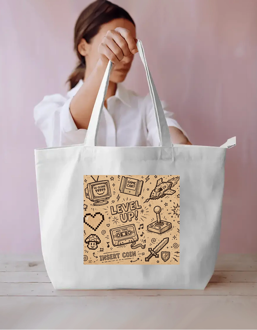 Level Up Tote Bag Everyday Large Tote Bag by @rd_digital_store