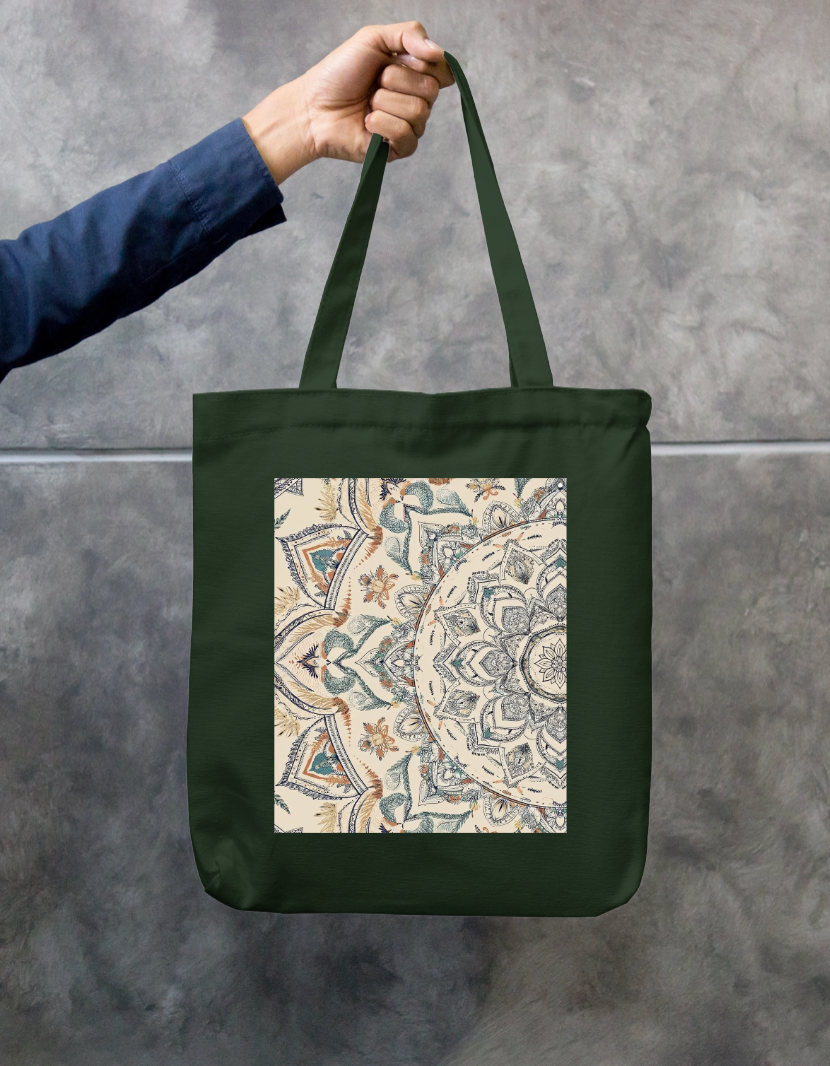 Mandala Tote Bag Zipper Tote Bag by @rd_digital_store