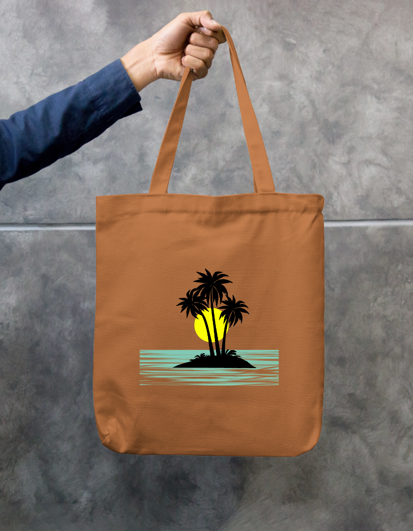 Golden Hour Paradise Tote Bag Zipper Tote Bag by JM arts
