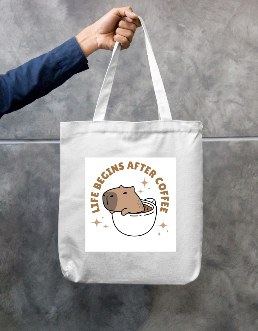 Minimal coffee design Zipper Tote Bag by @daisypallette