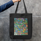 The Artsy Elephant - Flowe Garden Tote Zipper Tote Bag by @theartsyelephant