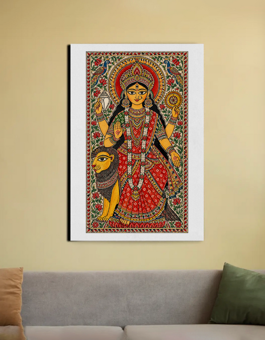 Devi Durga Mithila Art 20"x30" Canvas Poster by @6artslice