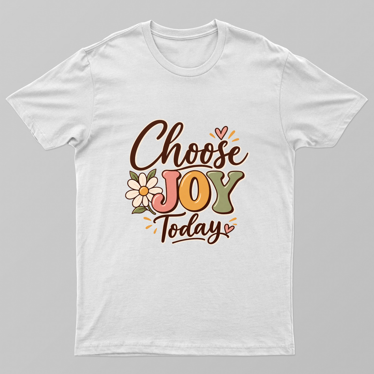 Retro Choose Joy Today Groovy Typography Daisy Flower T-Shirt Unisex T-shirt by SeJaa_Studio