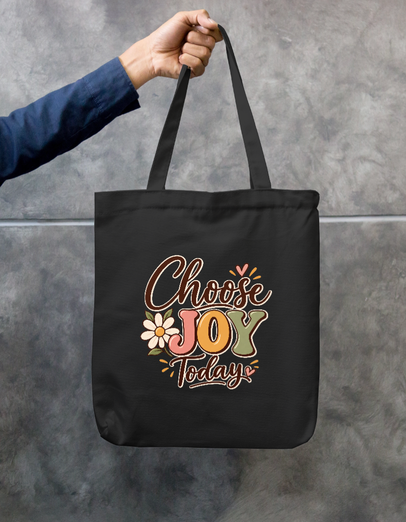 Retro Choose Joy Today Groovy Typography Daisy Flower Zipper Tote Bag Zipper Tote Bag by SeJaa_Studio