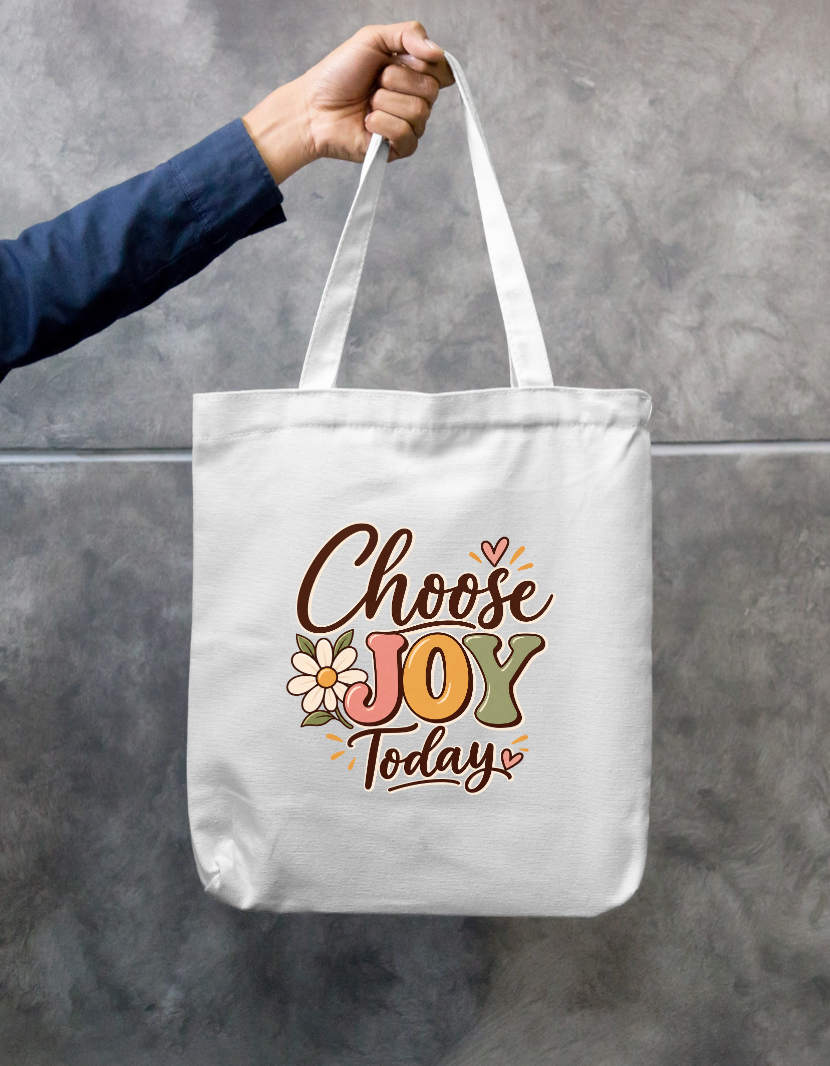 Retro Choose Joy Today Groovy Typography Daisy Flower Zipper Tote Bag Zipper Tote Bag by SeJaa_Studio