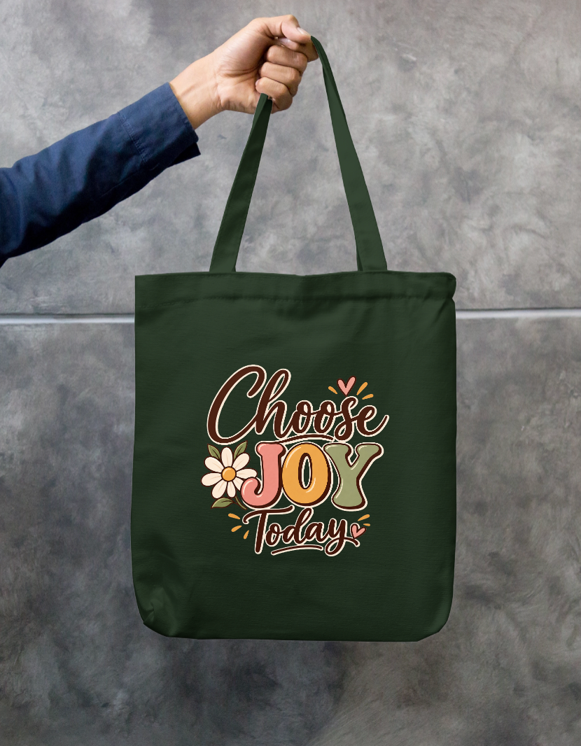 Retro Choose Joy Today Groovy Typography Daisy Flower Zipper Tote Bag Zipper Tote Bag by SeJaa_Studio