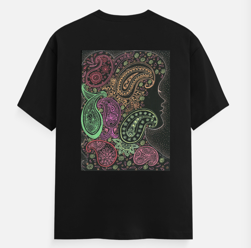 Paisley power Unisex T-shirt back print by @arty_lav