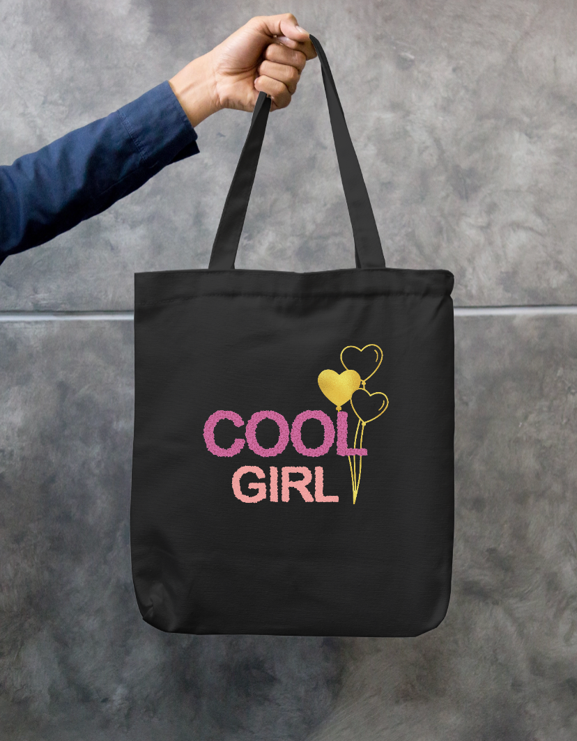 Cool Girl Pink Textured Typography Zipper Tote Bag Zipper Tote Bag by SeJaa_Studio