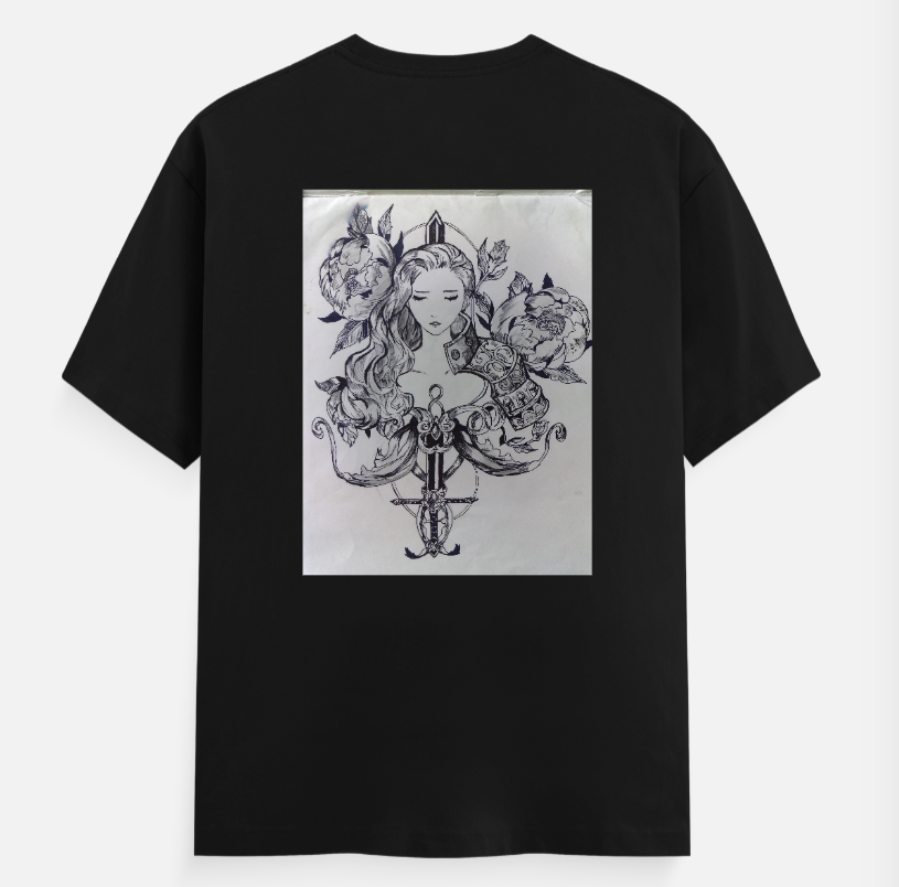 heart of warrior Unisex T-shirt back print by Anant Thapa