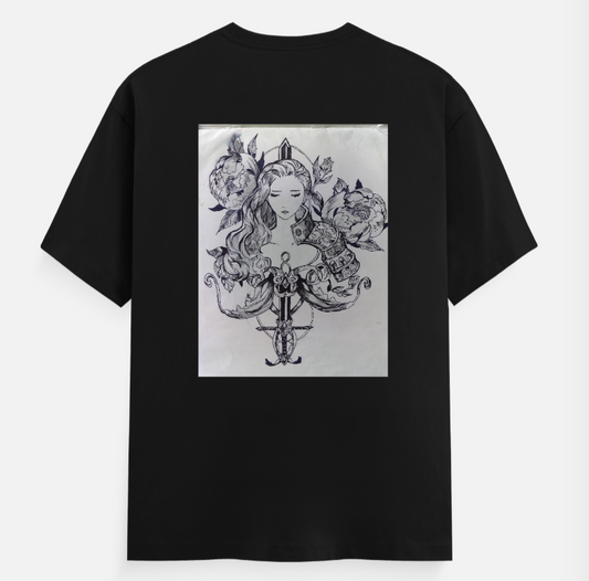 heart of warrior Unisex T-shirt back print by Anant Thapa