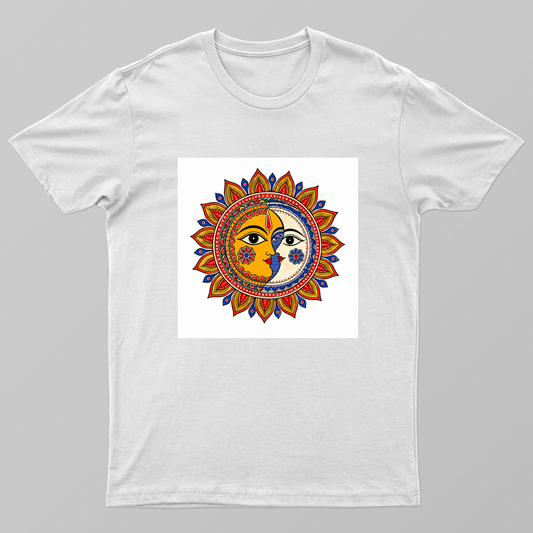 Sun Moon Mithila Art Unisex T-shirt by @6artslice