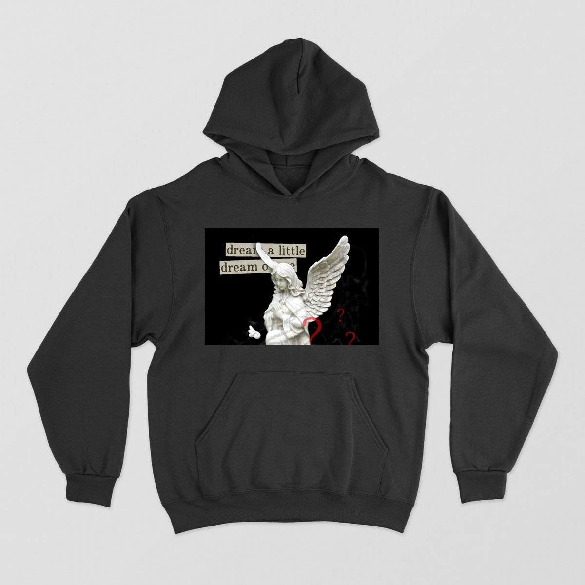 Y2K angelcore print black unisex hoodie. Unisex Hoodie by @junn._25