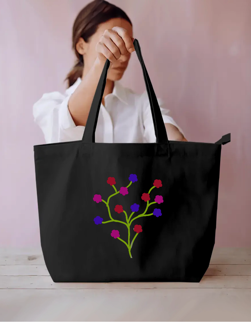 Floral Design Tote Bag Everyday Large Tote Bag by @liminalart._