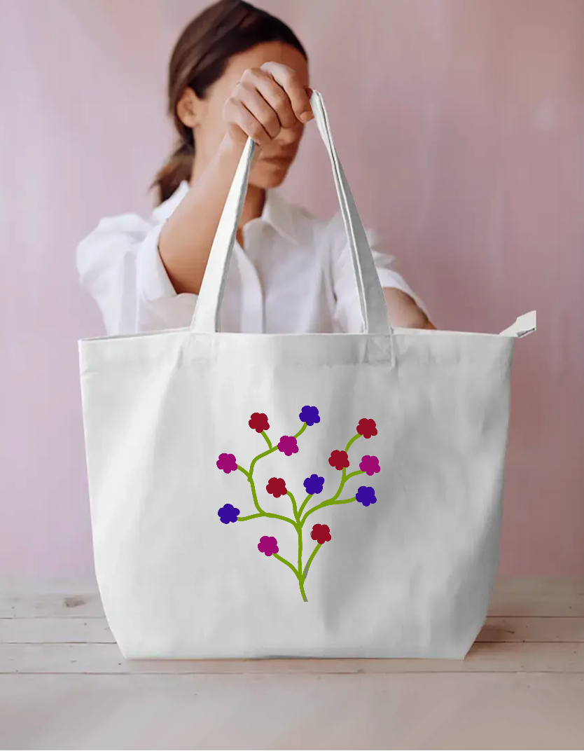 Floral Design Tote Bag Everyday Large Tote Bag by @liminalart._