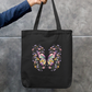 Pastel Butterfly & Floral Garden Canvas Tote Bag with Zipper Zipper Tote Bag by SeJaa_Studio
