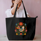 Scandinavian Folk Art Bird and Floral Tote Bag Everyday Large Tote Bag by SeJaa_Studio
