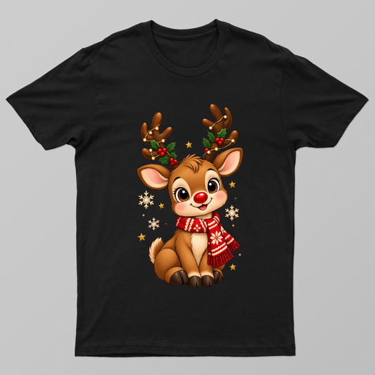 Merry & Bright Reindeer T-Shirt Unisex T-shirt by SeJaa_Studio