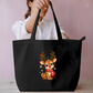 Festive Sparkle Reindeer Tote Bag Everyday Large Tote Bag by SeJaa_Studio