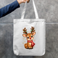 Festive Sparkle Reindeer Zipper Tote Zipper Tote Bag by SeJaa_Studio