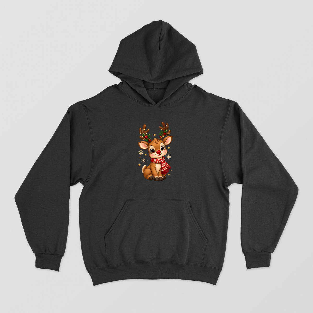 Festive Sparkle Reindeer Hoodie Unisex Hoodie by SeJaa_Studio