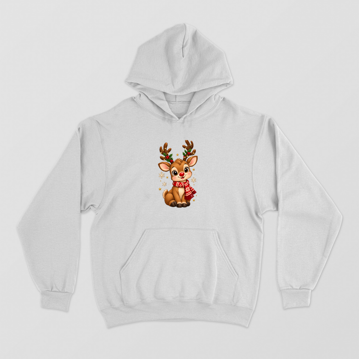 Festive Sparkle Reindeer Hoodie Unisex Hoodie by SeJaa_Studio