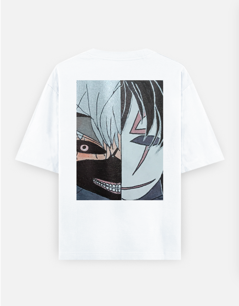 Two Dangerous faces Oversized T-shirt (Back print) by @adpainuly