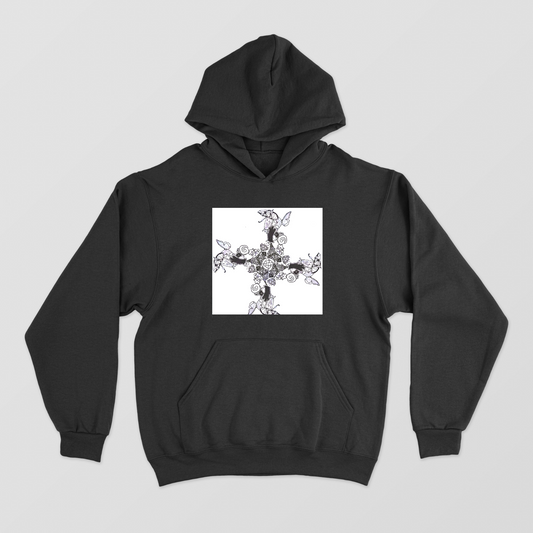 Black and white abstract motif Unisex Hoodie by @zlh_swl_520