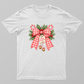 Vintage Red Gingham Merry Christmas Bow T-Shirt Unisex T-shirt by SeJaa_Studio