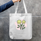 Cute Kawaii Smiling Flowers Floral Zipper Tote Bag Zipper Tote Bag by SeJaa_Studio