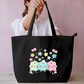 Cute Kawaii Pastel Cloud Friends Tote Bag | Pastel Stars Aesthetic Canvas Bag Everyday Large Tote Bag by SeJaa_Studio