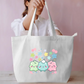 Cute Kawaii Pastel Cloud Friends Tote Bag | Pastel Stars Aesthetic Canvas Bag Everyday Large Tote Bag by SeJaa_Studio