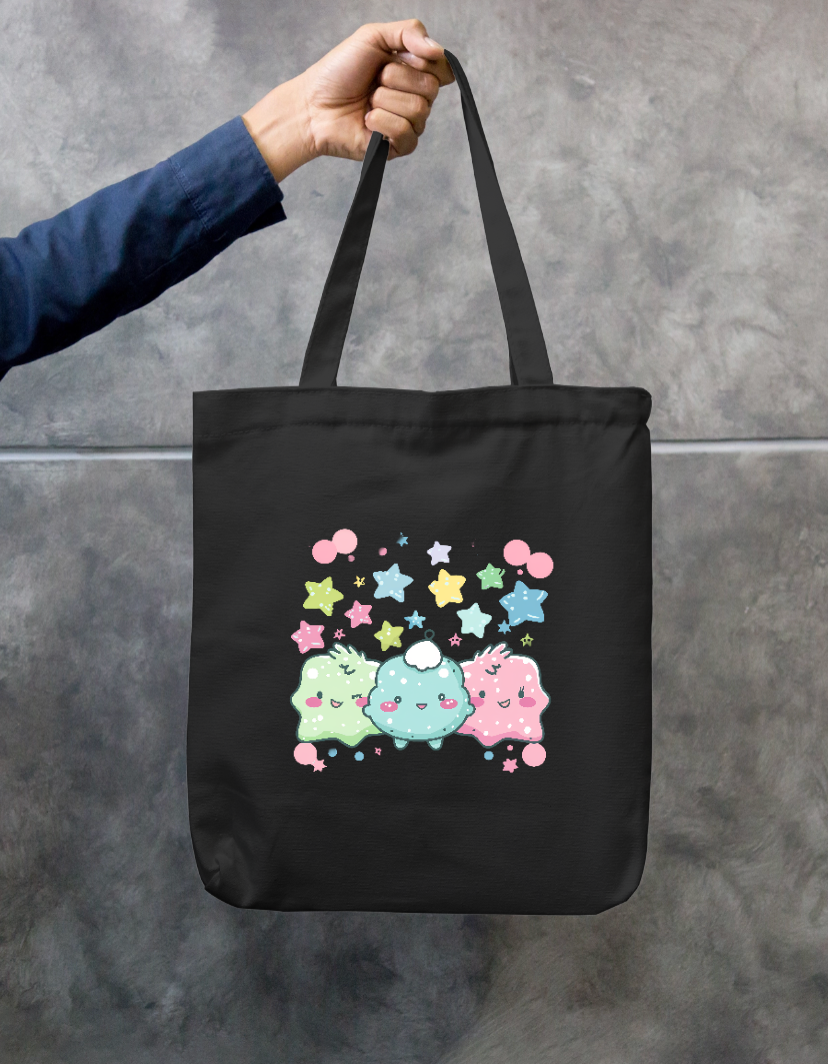 Cute Kawaii Pastel Cloud Friends Zipper Tote Bag Zipper Tote Bag by SeJaa_Studio