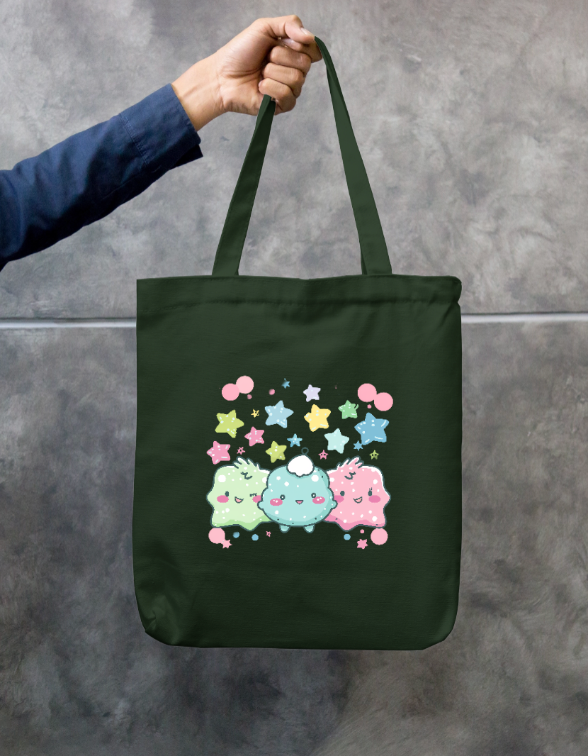 Cute Kawaii Pastel Cloud Friends Zipper Tote Bag Zipper Tote Bag by SeJaa_Studio
