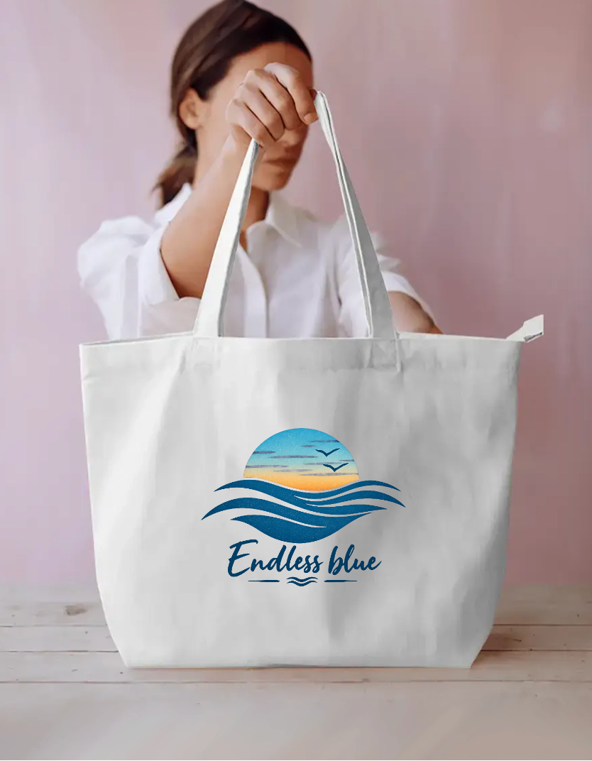 Minimalist Coastal Beach Aesthetic Tote Everyday Large Tote Bag by SeJaa_Studio