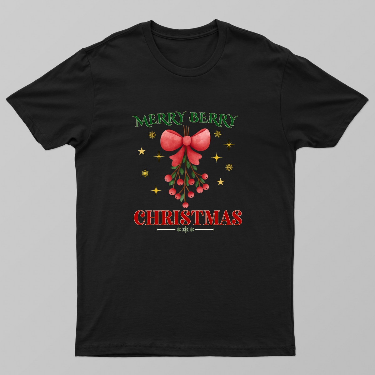 Merry Berry Christmas – Cute Berry Christmas Design Unisex T-shirt by GV Creations