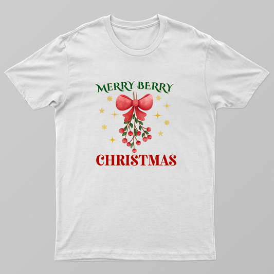 Merry Berry Christmas – Cute Berry Christmas Design Unisex T-shirt by GV Creations