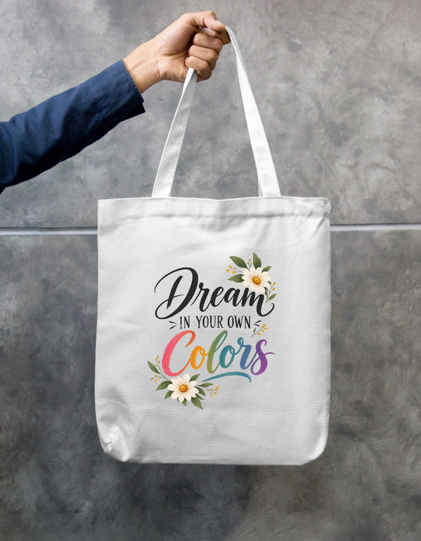 Dream In Your Own Colors Floral Rainbow Zipper Tote Bag Zipper Tote Bag by SeJaa_Studio