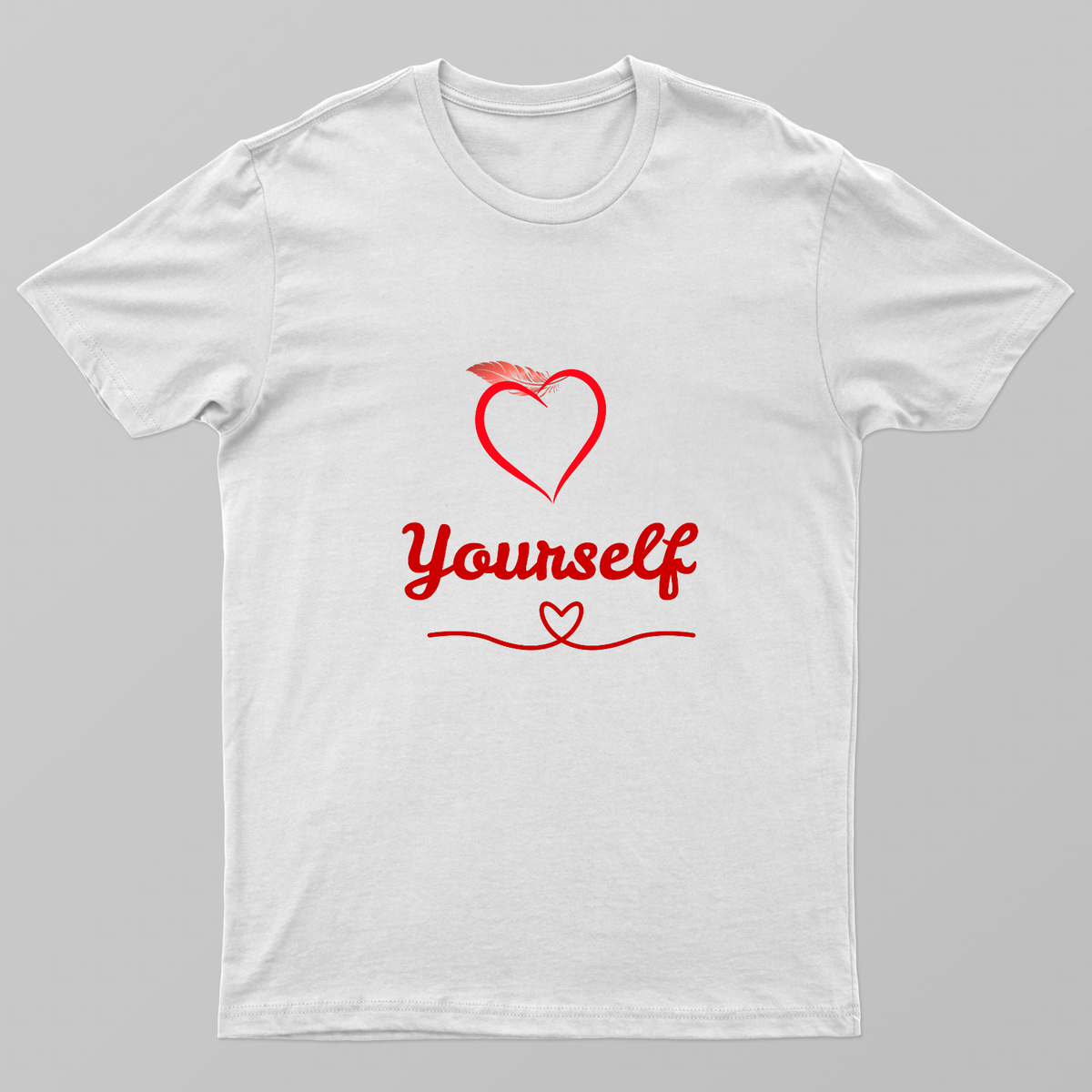 Love Yourself Heart Quote Design Unisex T-shirt by GV Creations