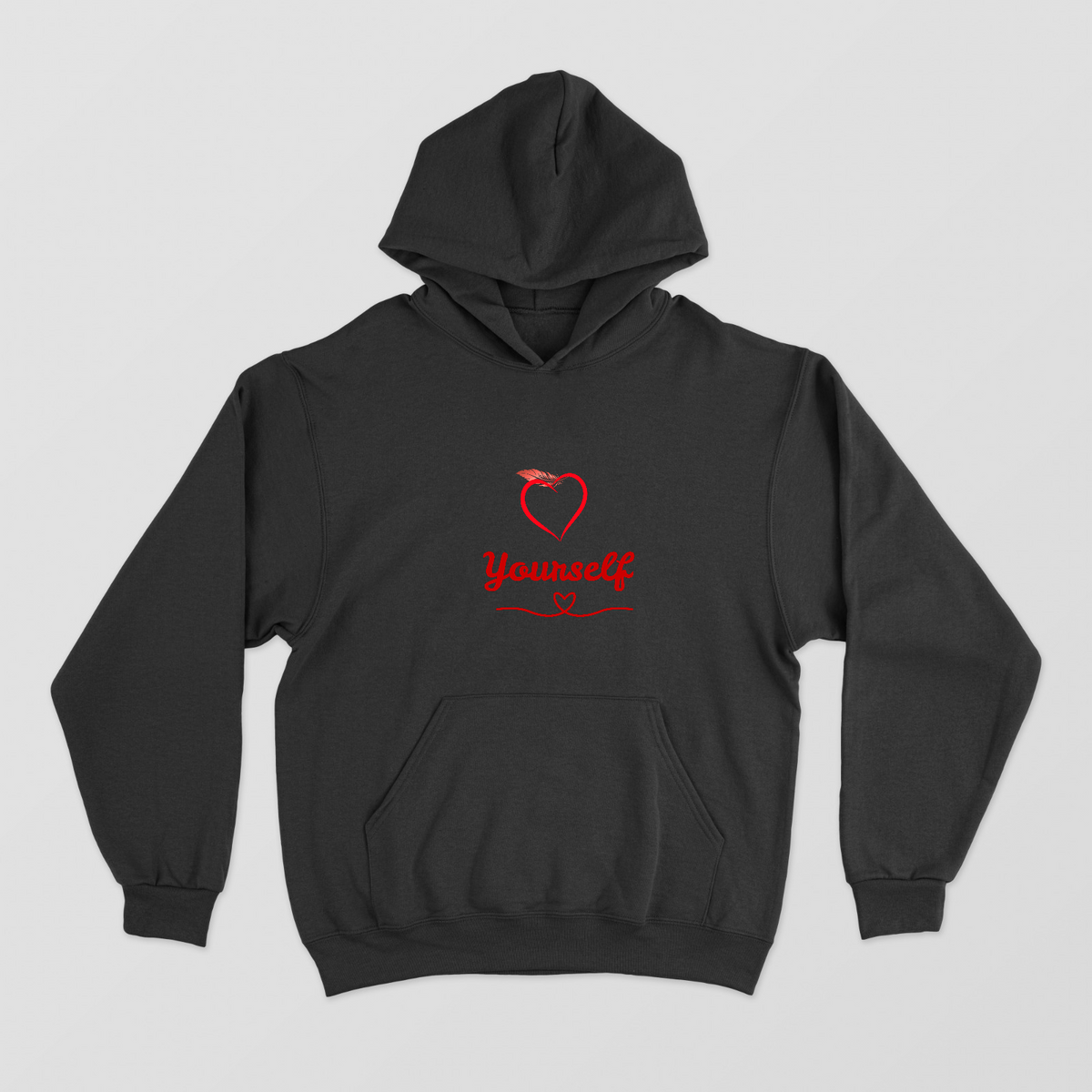 Love Yourself Heart Quote Design Unisex Hoodie by GV Creations