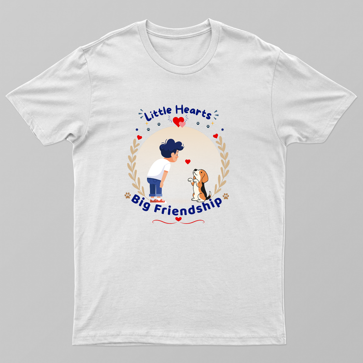 cute boy and dog friendship Unisex T-shirt by GV Creations